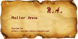 Maller Anna névjegykártya