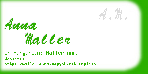 anna maller business card